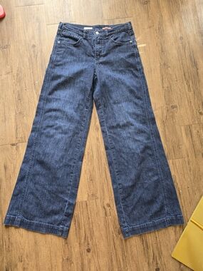 Anthropologie- Pilcro Wide-Leg Dark Indigo Jeans